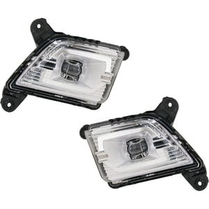 Front Fog Light Pair/Set for Chevrolet Silverado 1500 (2019-2022)/Silverado 2500/3500 (2020-2023), 3-Piece with Right Passenger and Left Driver Lights and Bumper Cover, Replacement