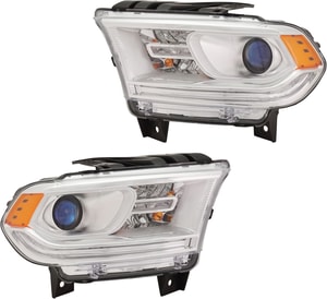 Headlight Assembly for 2016-2020 Dodge Durango, Right Passenger and Left Driver, Halogen Replacement Pair/Set