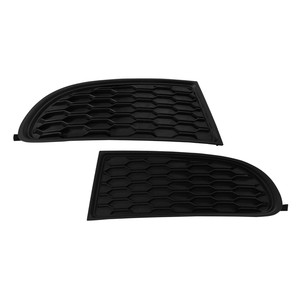Front Fog Light Cover Pair/Set for Dodge Journey 2011-2020, Textured Black, w/ Fascia, Type 2, Right Passenger and Left Driver Replacement