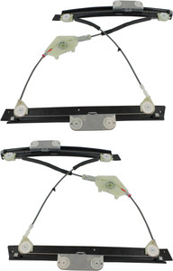 Front Window Regulator for Audi TT/TT Quattro 2000-2006, Right Passenger and Left Driver, Power, Without Motor, Replacement Pair/Set