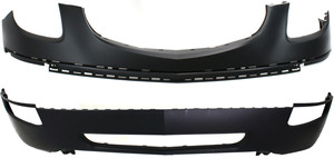 Front Bumper Cover Set for Buick Enclave 2008-2012, Upper and Lower, Primed (Ready to Paint), Replacement