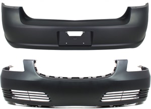 Front and Rear Bumper Cover Assembly Set for 2006-2007 Buick Lucerne CXL/CX Model, Primed (Ready to Paint), Complete Replacement Set