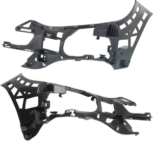 Front Bumper Support Pair/Set for 2014-2016 Mercedes-Benz E-Class, Right Passenger and Left Driver Side, Primed (Ready to Paint) Upper Cover, Sedan/Wagon, Without AMG Styling Package, Replacement