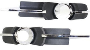 Front Fog Light Molding Pair/Set for Chevrolet Malibu 2008-2012, Right Passenger and Left Driver, Black with Chrome Trim, Suitable for LT/LTZ Models - Replacement