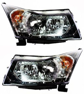 Headlight Assembly for 2011-2012 Chevrolet Cruze, Right Passenger and Left Driver, Halogen, 1st Design 12-12, Replacement Set