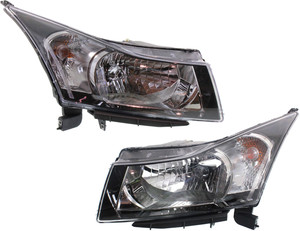 Headlight Assembly Pair/Set for 2012-2015 Chevrolet Cruze, 2016 Cruze Limited - Right Passenger and Left Driver Halogen, 2nd Design (2012) Replacement