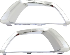 Front Fog Light Molding Pair/Set for 2015-2020 Chevrolet Colorado, Chrome, Right Passenger and Left Driver, excluding ZR2 Model, without Appearance Package Replacement