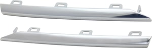 Front Fog Light Molding Pair/Set for Cadillac ATS 2013-2014, Right Passenger and Left Driver, Satin Nickel Insert, Replacement