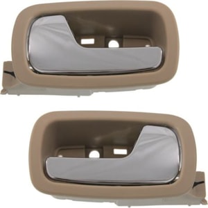 Front Door Handle Pair/Set for Chevrolet Cobalt 2005-2010 / Pontiac G5 2007-2009, Right Passenger and Left Driver, Inside Handle, Neutral Bezel, Replacement