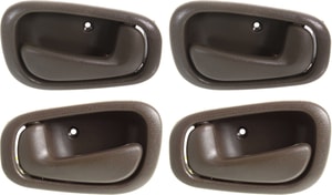 Interior Door Handle Pair/Set for Chevrolet Corolla/Prizm 1998-2002, Pair/Set of 4, Front and Rear, Right Passenger and Left Driver, Brown, Manual Lock, without Lock Hole, Replacement