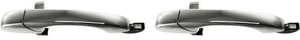 Front Exterior Door Handle Pair/Set for Chrysler 300 2005-2010 and Magnum 2005-2008, Right Passenger and Left Driver, Chrome Plastic without Keyhole, Fits Rear, Replacement