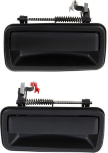 Smooth Black Rear Exterior Door Handle Pair/Set for Chevrolet Blazer 1995-2005, Right Passenger and Left Driver, Replacement