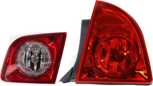 Tail Light Assembly for Chevrolet Malibu 2008-2012, Right Passenger Inner and Outer Set of 2, Hybrid/LS/LT Models Replacement