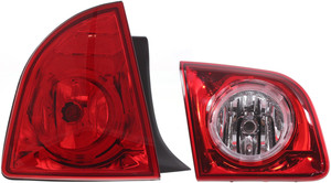 Tail Light Assembly for Chevrolet Malibu 2008-2012, Left Driver Inner and Outer, Set of 2, Compatible with Hybrid/LS/LT Models, Replacement