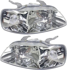 Headlight Pair/Set for Chevrolet Aveo 2004-2007, Aveo5 2006-2008, Wave 2005-2008, Right Passenger and Left Driver, Lens and Housing, Halogen Replacement