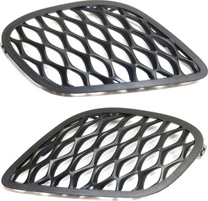 Front Fog Light Cover Pair/Set for Dodge Charger 2015-2023, Right Passenger and Left Driver, Textured Black with Hood Scoop - Replacement Set