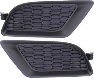 Pair/Set - Front Fog Light Cover for 2011-2014 Dodge Charger, Right Passenger and Left Driver Sides, Black Replacement Set