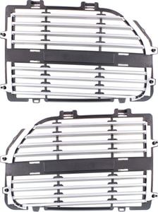 Grille Insert Pair/Set for 2005-2007 Dodge Magnum, Right Passenger and Left Driver Replacement, Silver, For R/T and SXT Models
