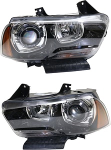 Headlight Assembly Pair/Set for Dodge Charger 2011-2014, Right Passenger and Left Driver, with HID/Xenon, Includes HID Bulb and Ballast, Replacement