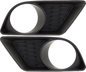 Front Fog Light Bezel Molding Pair/Set for Dodge Charger 2011-2014, Right Passenger and Left Driver, Textured Black, Standard Type, Replacement