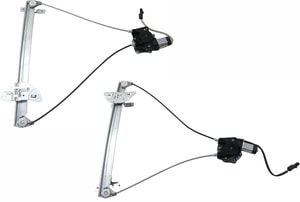 Front Window Regulator with Motor Pair/Set for 2000-2004 Dodge Dakota Quad Cab, 2001-2003 Durango, Right Passenger and Left Driver Power, Replacement
