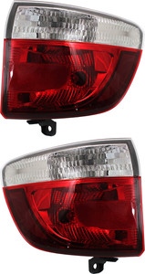 Tail Light Assembly Pair/Set for 2011-2013 Dodge Durango, Right Passenger and Left Driver, Outer Replacement