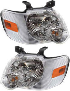 Headlight Assembly for 2006-2010 Ford Explorer and 2007-2010 Explorer Sport Trac, Right Passenger and Left Driver, Halogen Replacement Pair/Set