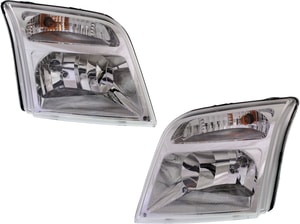 Headlight Assembly for 2010-2013 Ford Transit Connect, Right Passenger and Left Driver, Halogen, Replacement Pair/Set