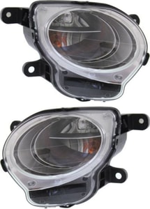 Signal Light Assembly Pair/Set for 2012-2019 Fiat 500, Convertible/Hatchback, Right Passenger and Left Driver, Halogen, with Chrome Trim, Replacement