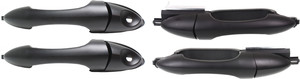 Front and Rear Door Handle Pair/Set for 2000-2007 Ford Focus, Pair/Set of 4, Right Passenger and Left Driver Side, Outside, Smooth Black Finish, Replacement