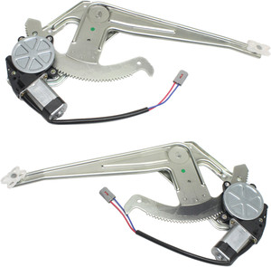 Front Window Regulator Pair/Set for Ford Mazda Pickup 1993-2010, Ranger 1993-2011, Right Passenger and Left Driver, Power, with Motor, Replacement