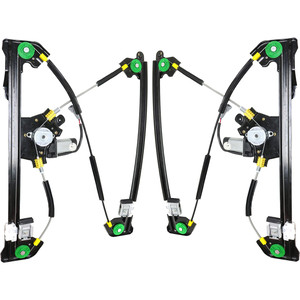 Front Window Regulator Pair/Set for Ford F-150 2004-2008, Mark LT 2006-2008, Right Passenger and Left Driver, Power, with Motor, Crew Cab, Replacement