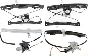 Front and Rear Window Regulator Pair/Set for 2002-2008 Ford Explorer and 2002-2009 Mercury Mountaineer, Pair/Set of 4, Power, with Motor, Right Passenger and Left Driver, Replacement