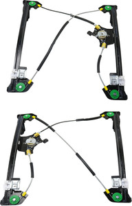 Front Window Regulator Pair/Set for 2004-2006 Ford F-150 Super Cab, New Body Style, Right Passenger and Left Driver, Power, Without Motor, up to 08-08-2005, Replacement