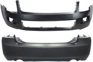 Front and Rear Bumper Cover Set for 2006-2009 Ford Fusion, 3.0L Engine, Primed (Ready to Paint) Replacement