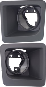 Front Fog Light Molding Pair/Set for GMC Sierra 1500 2014-2015, Right Passenger and Left Driver, Textured Black, with Chrome Type Bumper, Replacement
