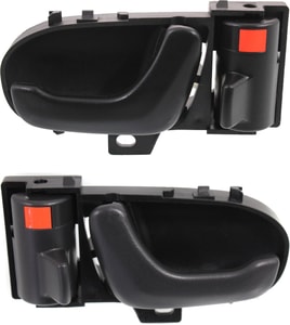 Rear Interior Door Handle Pair/Set for Geo Metro 1992 and Suzuki Swift 1992-1994, Right Passenger and Left Driver, Textured Black without Rod, Replacement