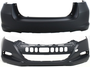 Front and Rear Bumper Cover for Honda Insight 2010-2011, Primed (Ready to Paint) Car Bumper Replacement Set