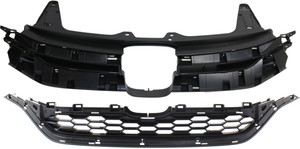 Upper and Lower Textured Grille Set for 2015-2016 Honda CR-V - Replacement Auto Part