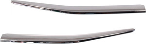 Grille Molding Pair/Set for 2011-2012 Honda Accord Sedan, Right Passenger, Left Driver, Center, Chrome, Replacement