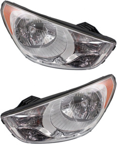 Headlight Assembly for 2010-2013 Hyundai Tucson, Right Passenger and Left Driver, Halogen, Replacement Pair/Set