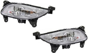 Front Fog Light Assembly Pair/Set for Hyundai Sonata 2011-2013, Right Passenger and Left Driver, Excluding Hybrid Models, Replacement