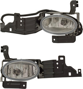 Front Fog Light Assembly for 2011-2012 Honda Accord Sedan, Factory Installed, Right Passenger and Left Driver, Replacement Pair/Set