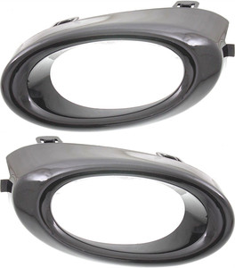 Front Fog Light Bezel Molding Pair/Set for 2013-2015 Honda Civic, Right Passenger and Left Driver, Primed (Ready to Paint) - Replacement