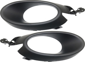 Front Fog Light Molding Pair/Set for 2014-2015 Honda Civic Coupe, Right Passenger and Left Driver, Textured Black Replacement