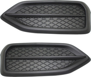 Fog Light Cover for 2014-2015 Honda Civic, Right Passenger and Left Driver Side, Black, Replacement Pair/Set