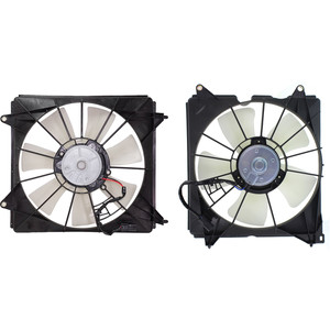 Radiator Fan and A/C Condenser Fan Assembly Pair/Set for 2013-2017 Honda Accord Coupe, Right Passenger and Left Driver, 4-Cylinder Engine, Denso Brand Replacement