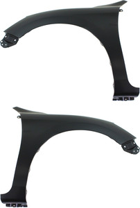 Front Fender Pair/Set for Honda Accord 2013-2017, Sedan, Steel, Right Passenger & Left Driver, Primed (Ready to Paint), without Side Light Hole, Replacement