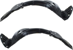 Front Fender Liner Pair/Set for Honda Odyssey 2011-2013, Includes Right Passenger and Left Driver Fender Liners, Replacement