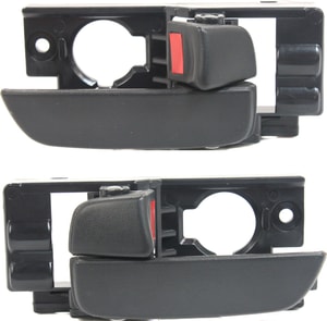 Front Interior Door Handle Pair/Set for Hyundai Accent 2006-2011, Right Passenger and Left Driver, Black Replacement